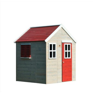 Spielhaus, Natur, Rot, Holz, Kiefer, 120x155x120 cm, Spielzeug, Kinderspielzeug, Spielzeug für Draußen