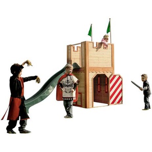 Spielturm, Braun, Holz, Zeder, 319x110x195 cm, EN 71, Outdoor Spielzeug, Spielhäuser