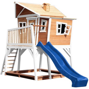 Spielturm, Blau, Braun, Weiß, Holz, Hemlocktanne, 432x288x193 cm, EN 71, CE, FSC 100%, Outdoor Spielzeug, Spieltürme