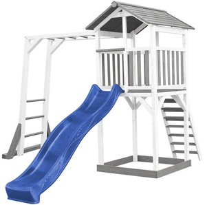 Spielturm, Blau, Grau, Weiß, Holz, Hemlocktanne, 29.5x9.5x218 cm, EN 71, CE, FSC 100%, Outdoor Spielzeug, Spieltürme