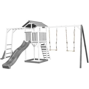 Spielturm, Grau, Weiß, Holz, Hemlocktanne, 29.5x9.5x218 cm, EN 71, CE, FSC 100%, Outdoor Spielzeug, Spieltürme