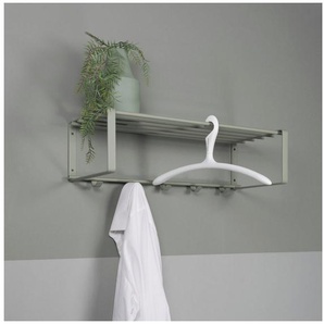 Spinder Design Garderobenleiste REX (1 St), Wandgarderobe aus Stahl mit Hutablage und 5 bzw. 7 Haken