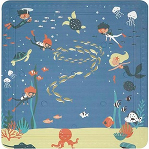 Wanneneinlage SPIRELLA Scuba Diver Wanneneinlagen Gr. B/L: 55 cm x 55 cm, bunt (dunkelblau, multicolor) Badewanneneinlagen rutschhemmend, pflegeleicht
