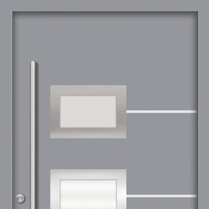 SPLENDOOR Haustür ATHEN Prime Türen Gr. 100 cm, Türanschlag DIN links, grau (verkehrsgrau) Haustüren