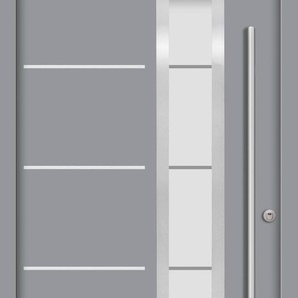 SPLENDOOR Haustür SPLIT Prime RC2 Türen Gr. 110 cm, Türanschlag DIN rechts, grau (verkehrsgrau) Haustüren