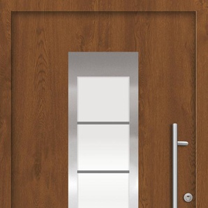 SPLENDOOR Haustür ZADAR Prime RC2 Türen Gr. 100 cm, Türanschlag DIN rechts, goldfarben (golden oak) Haustüren