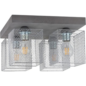SPOT Light Deckenleuchte »GITTAN«, 4 flammig, Leuchtmittel E27   ohne Leuchtmittel, Echtes Beton, Naturprodukt - Handgemacht, Loft style