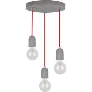 SPOT Light Pendelleuchte »AMORY«, 3 flammig, Leuchtmittel E27   ohne Leuchtmittel, Hängeleuchte, Echtes Beton - handgefertigt, Textilkabel, Naturprodukt