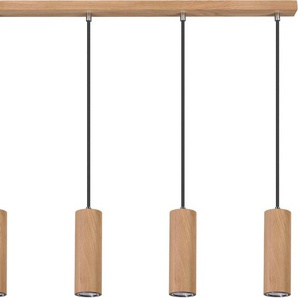 SPOT Light Pendelleuchte »PIPE«, 4 flammig, Leuchtmittel GU10   LED wechselbar, Hängeleuchte, Naturprodukt aus Eichenholz, LED wechselbar