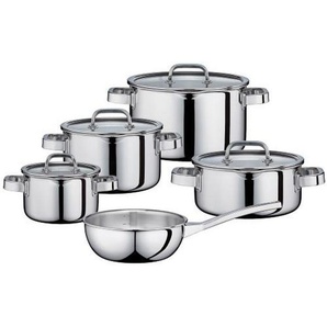 Spring Kochtopfset Finesse2+, Silber, Metall, Kunststoff, Glas, 5-teilig, 16 cm,20 cm,20 cm, 2 L,3,7 L,6,5 L,2,7 L,2 L, Messskala, rostfrei,mit