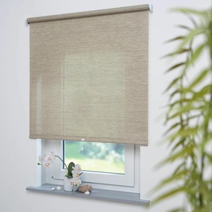 Springrollo LIEDECO Springrollo, mit Dekor, lichtdurchlässig, Struktur natur sand Rollos Gr. 180 cm, 132 cm, beige (naturfarben) Springrollos Dekorrollo Hergestellt in Deutschland