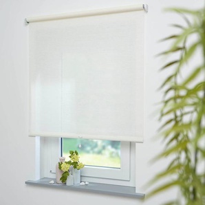 Springrollo LIEDECO Springrollo mit Dekor, lichtdurchlässig, Struktur natur weiß, Liedeco Rollos Gr. 180 cm, 112 cm, beige (naturweiß) Springrollos Dekorrollo Hergestellt in Deutschland