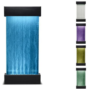 Sprudelnder Säulenbrunnen mit farbwechselnder LED-Beleuchtung - H. 122 cm - CECILY