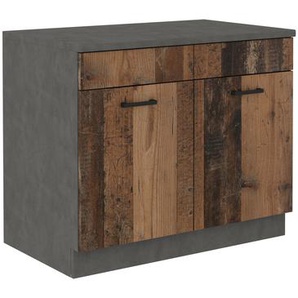 Spülenschrank Buffet Küche Mario 100 Küchenzeile Einbauküche Old Wood Matera