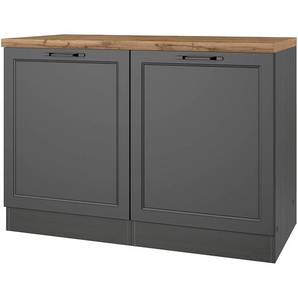 Spülenschrank Meran 2 Türen 120 x 86 x 60cm Grau/Matt Grau