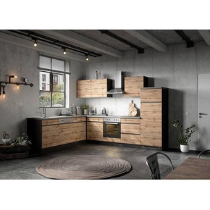 Spülenschrank Turin 1 Tür 120 x 86 x 60cm Braun/Grau/Wotaneiche Dekor/Graphit