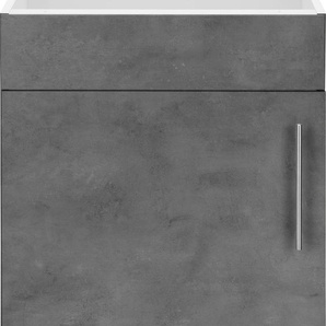 Spülenschrank WIHO KÜCHEN Cali Schränke Gr. B/H/T: 60 cm x 82 cm x 57 cm, 1 St., grau (front und korpus: betonfarben) Spülenschränke