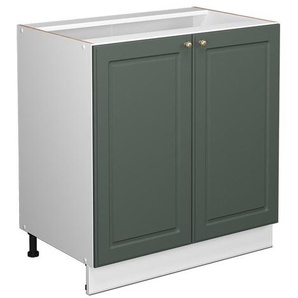 Spülenunterschrank Fame-Line, Grün-Gold Landhaus, 80 cm mit Regal, ohne Arbeitsplatte Vicco