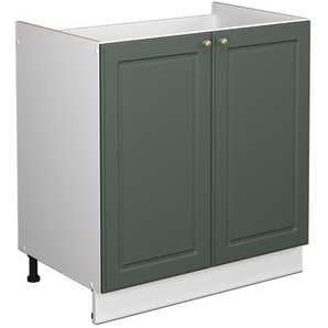 Spülenunterschrank Fame-Line, Grün-Gold Landhaus, 80 cm ohne Arbeitsplatte Vicco