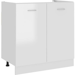 Spülenunterschrank Lyon Hochglanz-Weiß 80x46x81,5 cm Holzwerkstoff