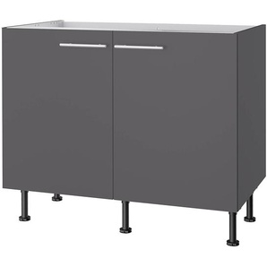 Spülenunterschrank II 100cm Grau/Matt Anthrazit