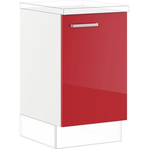 Spülenunterschrank IMPULS KÜCHEN Schränke Gr. B/H/T: 50 cm x 72,3 cm x 57,9 cm, Rot Hochglanz-rechts, 1 St., rot (rot hochglanz) Küchenunterschrank Unterschränke