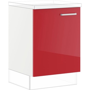 Spülenunterschrank IMPULS KÜCHEN Schränke Gr. B/H/T: 60 cm x 72,3 cm x 57,9 cm, Rot Hochglanz-links, 1 St., rot (rot hochglanz) Küchenunterschrank Unterschränke