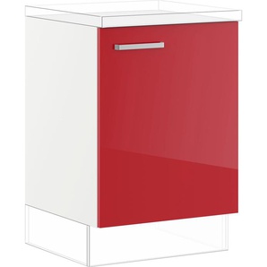 Spülenunterschrank IMPULS KÜCHEN Schränke Gr. B/H/T: 60 cm x 72,3 cm x 57,9 cm, Rot Hochglanz-rechts, 1 St., rot (rot hochglanz) Küchenunterschrank Unterschränke