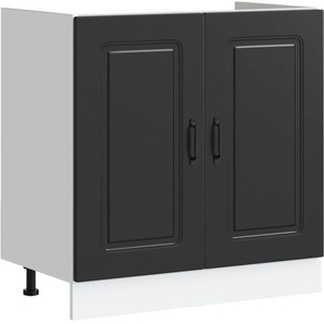 Spülenunterschrank Kalmar Schwarz 80x46x81,5 cm Holzwerkstoff Vidaxl 847627