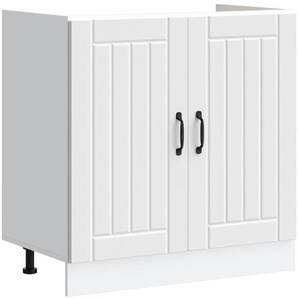 Spülenunterschrank Lucca Weiß Holzwerkstoff Vidaxl 751478