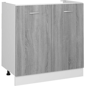 Spülenunterschrank Lyon Grau Sonoma 80x46x81,5 cm Holzwerkstoff Vidaxl