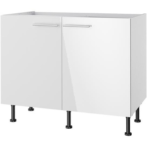Spülenunterschrank II 100cm Weiß/Hochglanz Weiß