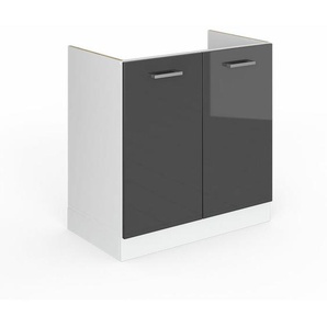Spülenunterschrank R-Line, Anthrazit Hochglanz, 80 cm ohne Arbeitsplatte Vicco