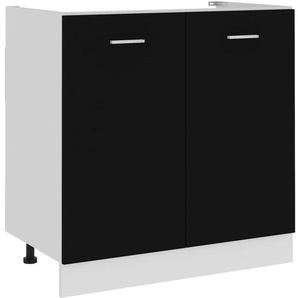 Spülenunterschrank Lyon Schwarz 80x46x81,5 cm Holzwerkstoff