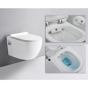 Spülrandloses taharet Dusch wc inkl. Armatur und Soft-Close Sitz