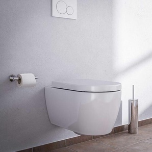 Spülrandloses Wand-Hänge-WC Bernstein nano NT2039 Weiß glänzend Softclose-Sitz mit LED-Nachtlicht