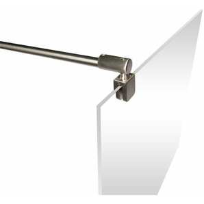 Stabilisator für 5-8 mm Glas, kürzbar und winkelbar, Haltestange für Glas/Wand Stabilisation, Wandhalterung für Duschwand, Edelstahloptik,