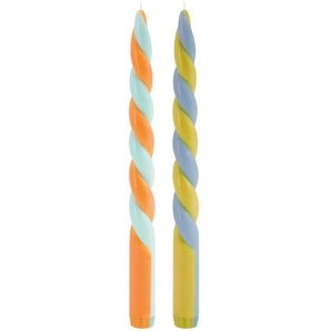 Stabkerzen Sets bunt gedreht mehrfarbig, Designer Remember, 26 cm