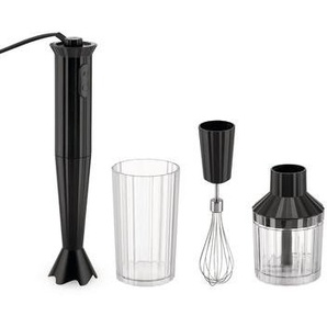 Stabmixer Plissé plastikmaterial schwarz / 500 W - Mit Becher mit Gradeinteilung, Fleischwolf und Rührbesen - Alessi - Schwarz