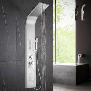 Arati Bath&shower - Stahl-Duschsäulenplatte mit Hydromassage-Wasserfall-Duschmischer Monticelli - Silver