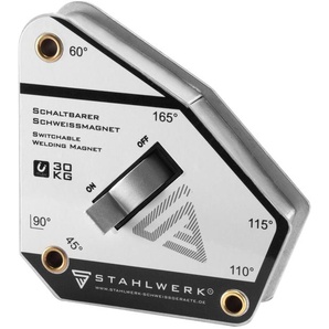 STAHLWERK Magnet-Schweißwinkel, 5671, schaltbar, 30 kg/ 66 lbs, 45° bis 165°