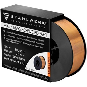 STAHLWERK MIG MAG Schweißdraht, 5512, ER70S-6, 0,8 mm, 1 kg 5514