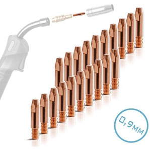 STAHLWERK Stromdüsen/ Kontaktdüsen, 4686, M6x28 in 0,9 mm, MIG MAG Verschleißteile Set, 20er Set