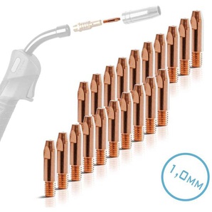 STAHLWERK Stromdüsen/ Kontaktdüsen, 4687, M6x28 in 1,0 mm, MIG MAG Verschleißteile Set, 20er Set