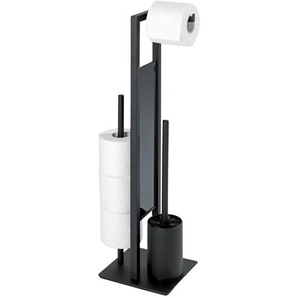 Stand WC-Garnitur  Rivalta | schwarz | Edelstahl, Glas | 18 cm | 70 cm | 20 cm |