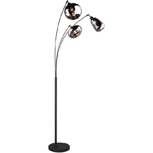 Standleuchte Lumina, schwarz/chrom, 3-flammig