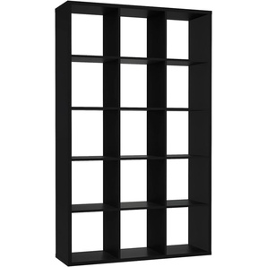Standregal FORTE Mauro, schwarz, B:107,2cm H:176,3cm T:32,9cm, FSC-zertifizierter Holzwerkstoff, Regale