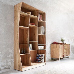 Standregal Live-Edge 120 cm Akazie Natur rechts, Standregale, Baumkantenmöbel, Massivholzmöbel, Massivholz