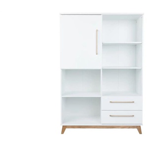 Standregal Lina - weiß - Materialmix - 114 cm - 166 cm | Möbel Kraft