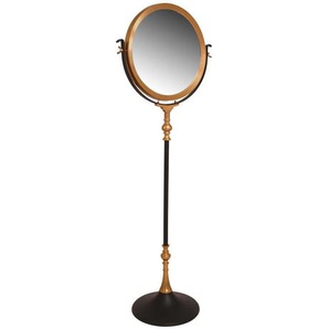 Standspiegel, Schwarz, Metall, Glas, rund, 62x173x40 cm, Spiegel, Standspiegel